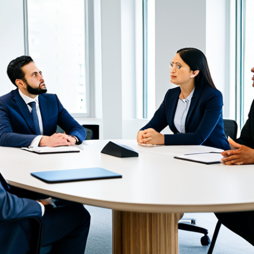 Home 7 A diverse group of professional adults, fully clothed in modest business attire, gathered around a sleek conference table in a modern, well-lit office. They are engaged in a focused discussion, with open body language suggesting collaborative decision-making, reflecting a commitment to value-based choices. Perfect anatomy, correct proportions, natural pose, well-formed hands, proper finger count. Professional photography, high-resolution, safe for work, appropriate content, family-friendly.